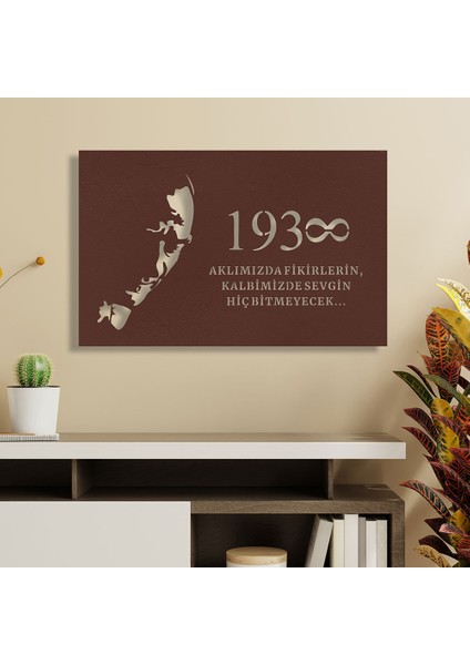 Atatürk Sonsuzluk Metal Duvar Tablosu - 63X99, Bakır