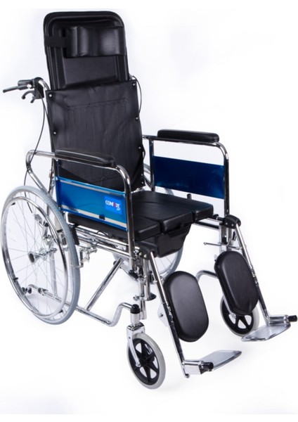 KY608GC Sırtı Yatar Ayak Kalkar Tuvalet Özellikli Tekerlekli Sandalye