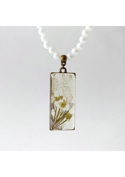 El Yapımı Özel Tasarım Reçine Kadın Kolye