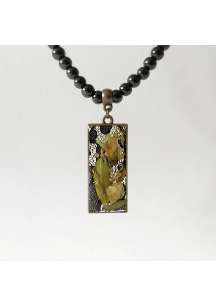 El Yapımı Özel Tasarım Reçine Kadın Kolye