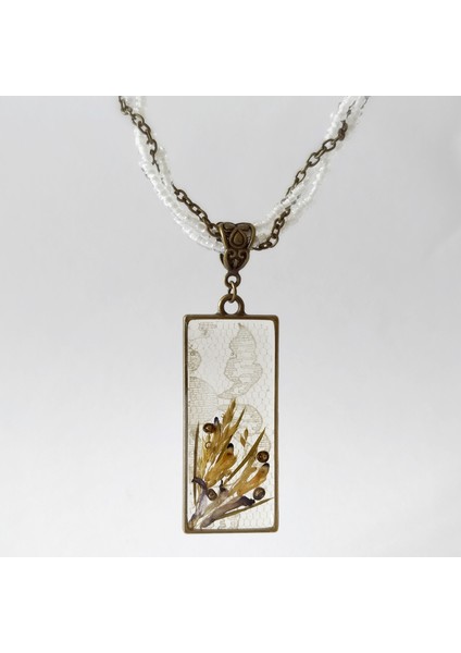 El Yapımı Özel Tasarım Reçine Kadın Kolye