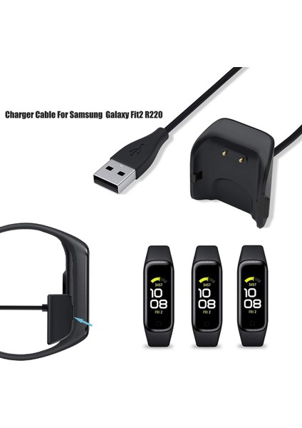Samsung Galaxy Fit 2 R220 Için USB Şarj Kablosu 15 cm Siyah - AL2731