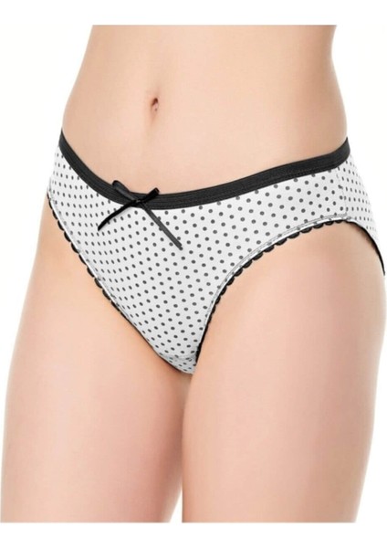 0676 Puantiyeli 6'lı Paket Elastan Bayan Bikini Külot fiyatları