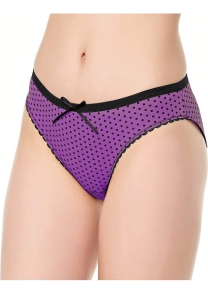 0676 Puantiyeli 6'lı Paket Elastan Bayan Bikini Külot modelleri