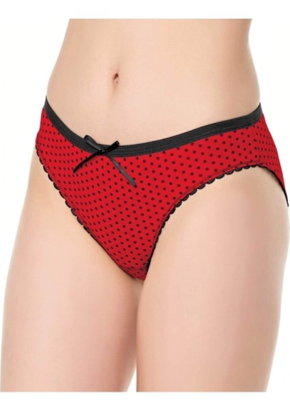 0676 Puantiyeli 6'lı Paket Elastan Bayan Bikini Külot fırsatları