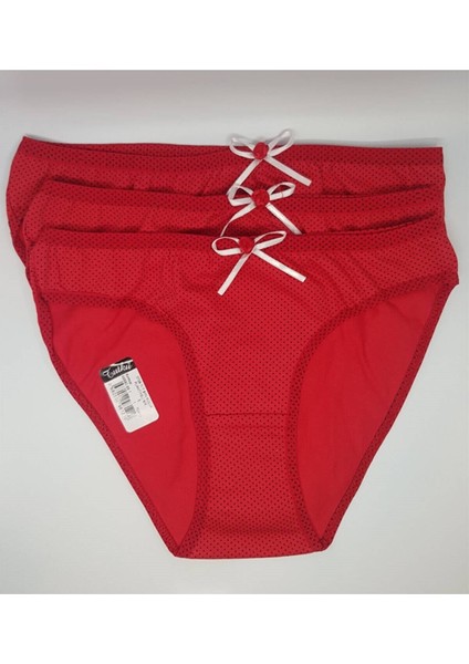 0728 Küçük Puantiyeli 6'lı Paket Elastan Bayan Bikini Külot modelleri