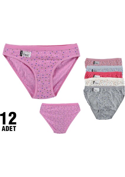 12'li Paket Tutku 0803 Yıldız Bayan Elastan Bikini Külot