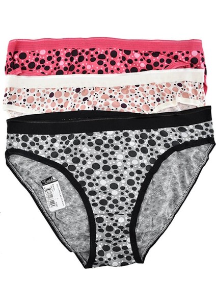 0821 Begüm 6'lı Paket Desenli Elastan Bayan Bikini Külot