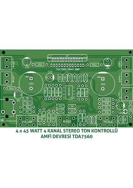 4X45 Watt Ton Kontrol Özellikli Amfi Devresi TDA7560