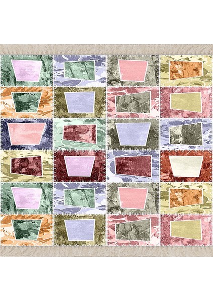 Kırkyama Patchwork Desenli Etnik Dijital Baskı Yıkanabilir Kaymaz Taban Salon Halı ve Yollu fiyatları