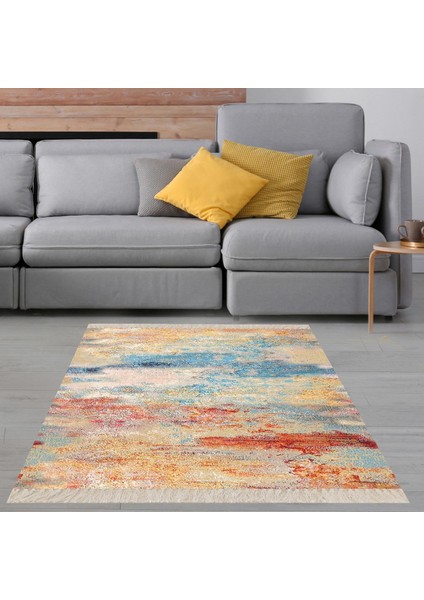 Batik Desenli Renk Geçişli Dijital Baskı Yıkanabilir Kaymaz Taban Salon Halısı ve Yolluk