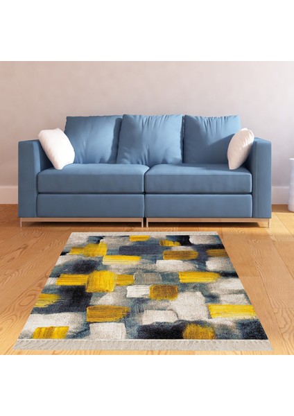 Batik Desenli Renk Geçişli Dijital Baskı Yıkanabilir Kaymaz Taban Salon Halısı ve Yolluk