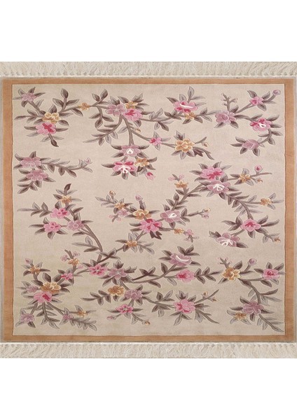 Çiçek Desenli Çerçeveli Dijital Baskı Yıkanabilir Kaymaz Taban Modern Salon Halı ve Yolluk