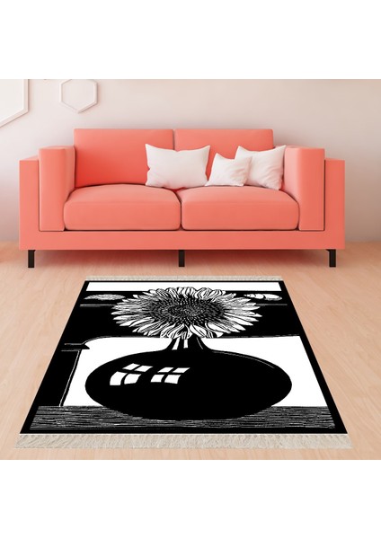 Kilim Desenli Etnik Dijital Baskı Yıkanabilir Kaymaz Taban Modern Salon Halı ve Yolluk