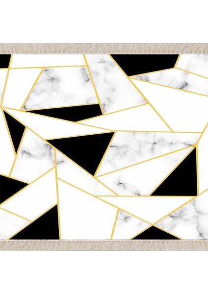 Geometrik Desenli Dijital Baskı Yıkanabilir Kaymaz Taban Etnik Kilim Desen Salon Halı