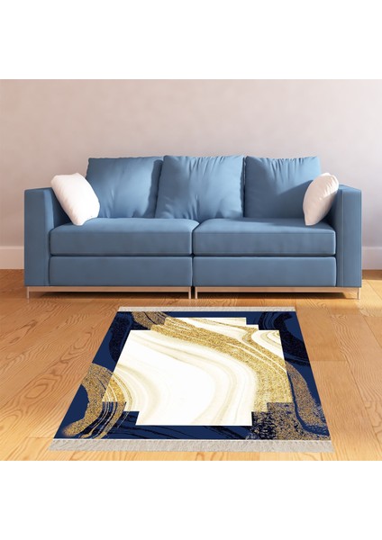 Mermer Desenli Dijital Baskı Yıkanabilir Kaymaz Taban Salon Halı ve Yolluk