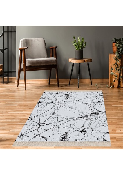 Mermer Desenli Dijital Baskı Yıkanabilir Kaymaz Taban Salon Halı ve Yolluk