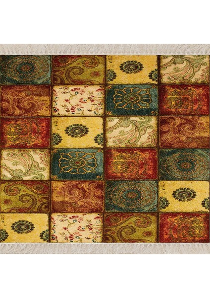 Kırkyama Patchwork Desenli Etnik Dijital Baskı Yıkanabilir Kaymaz Taban Salon Halı ve Yollu fiyatları