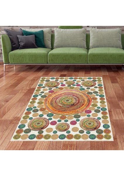 Jüt Hasır Kilim Görünümlü Dijital Baskılı Kaymaz Taban Yıkanabilir Modern Salon Halısı ve Yolluk