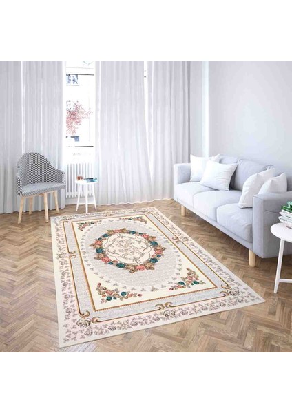 Osmanlı Motifler Desenli Dijital Baskı Yıkanabilir Kaymaz Taban Salon Halı ve Yolluk fiyatları