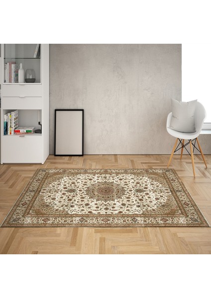 Osmanlı Motifler Desenli Dijital Baskı Yıkanabilir Kaymaz Taban Klasik Salon Halı ve Yolluk