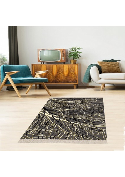 Ağaç Desenli Dijital Baskı Yıkanabilir Kaymaz Taban Etnik Kilim Desen Salon Halısı ve Yolluk