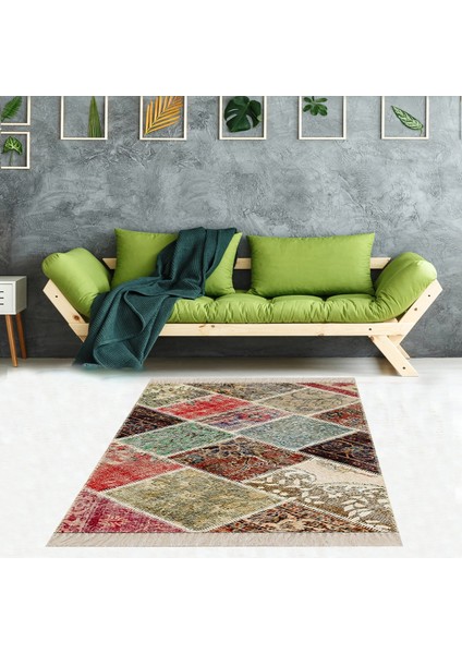 Kilim Desenli Etnik Dijital Baskı Yıkanabilir Kaymaz Taban Modern Salon Halı ve Yolluk