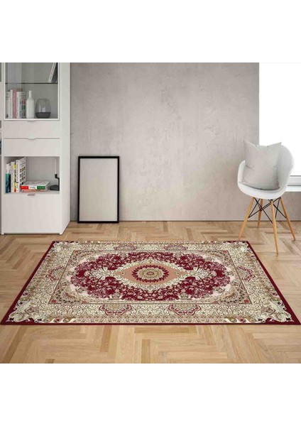 Osmanlı Motifler Desenli Dijital Baskı Yıkanabilir Kaymaz Taban Klasik Salon Halı ve Yolluk