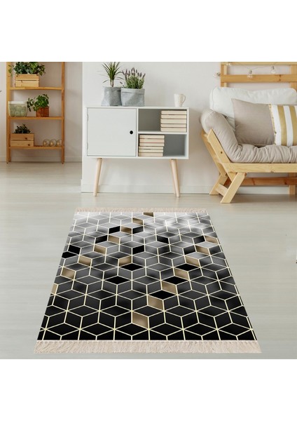 Bal Peteği Desenli Renk Geçişli Dijital Baskı Yıkanabilir Modern Salon Halı ve Yolluk