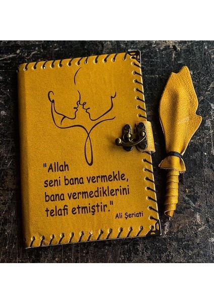 Romantik Mesajlı Deri Defter
