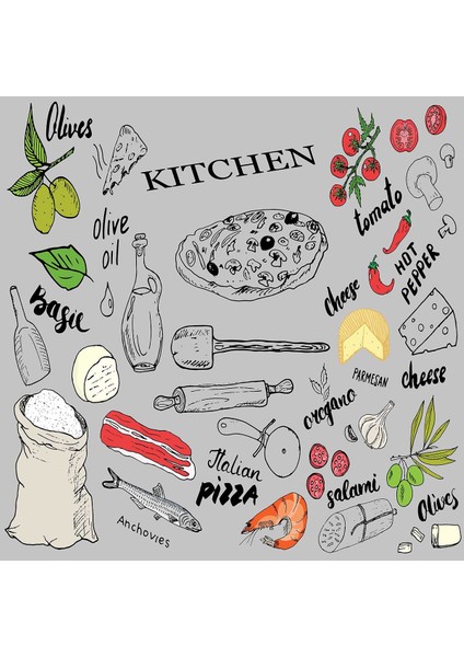 Kitchen Desenli Renkli Dijital Baskılı Kaymaz Taban Yıkanabilir Leke Tutmaz Mutfak Halısı fiyatları