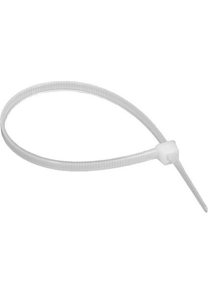 Beyaz Kablo Bağı Plastik Kelepçe Cırt Kelepçe 25 x 200 Mm. (100 Adet)