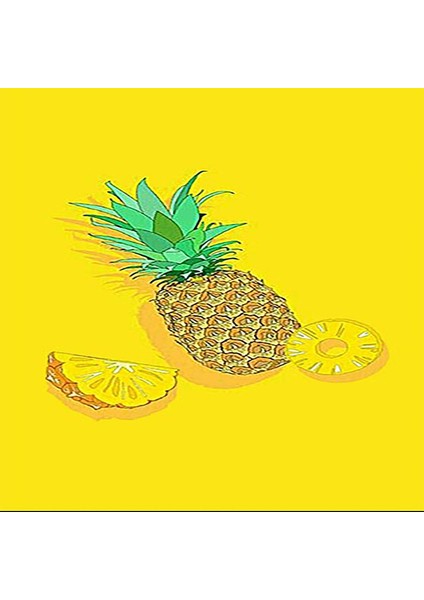 Ananas Desenli Ananaslı Dijital Baskı Yıkanabilir Kaymaz Taban Mutfak Halısı ve Yolluk