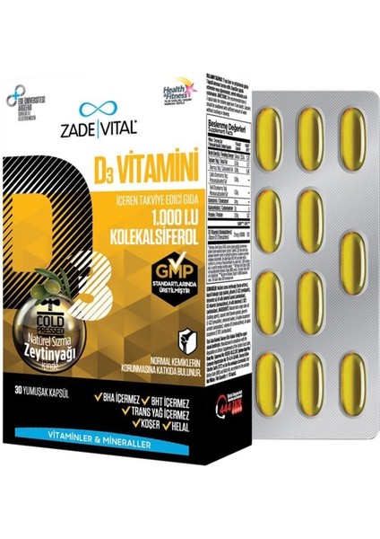 Vitamin D3 30 Yumuşak Kapsül 1.000IU