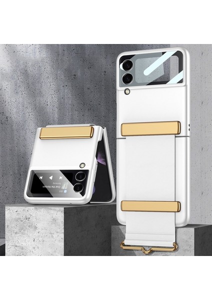 Gkk Ultra-Ince Bileklik Kılıf Samsung Galaxy Z Flip3 5g Için Gümüş Rengi