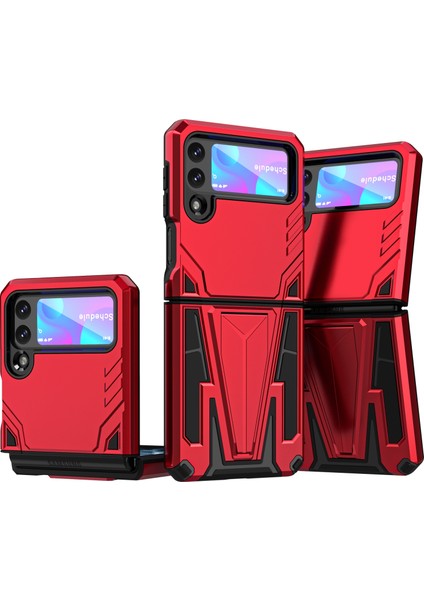 Samsung Galaxy Z Flip3 5g Için Pc + Tpu Darbeye Dayanıklı Kılıf Kırmızı fiyatları