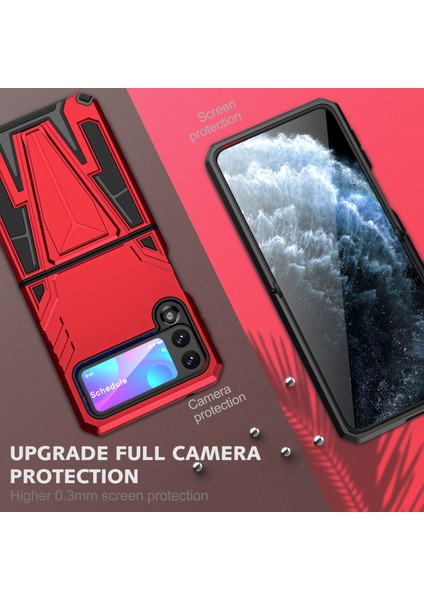Samsung Galaxy Z Flip3 5g Için Pc + Tpu Darbeye Dayanıklı Kılıf Kırmızı modelleri
