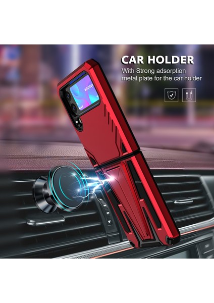 Samsung Galaxy Z Flip3 5g Için Pc + Tpu Darbeye Dayanıklı Kılıf Kırmızı indirimleri