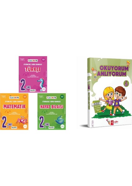 2. Sınıf Okyanus Yayınları Classmate Türkçe+Matematik+Hayat Bilgisi+ Artı Eğitim Okuyorum Anlıyorum