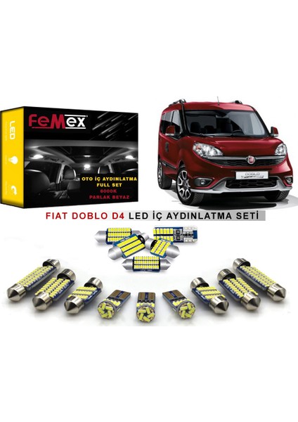 Fiat Doblo D4 LED Iç Aydınlatma Ampul Seti Femex Parlak Beyaz