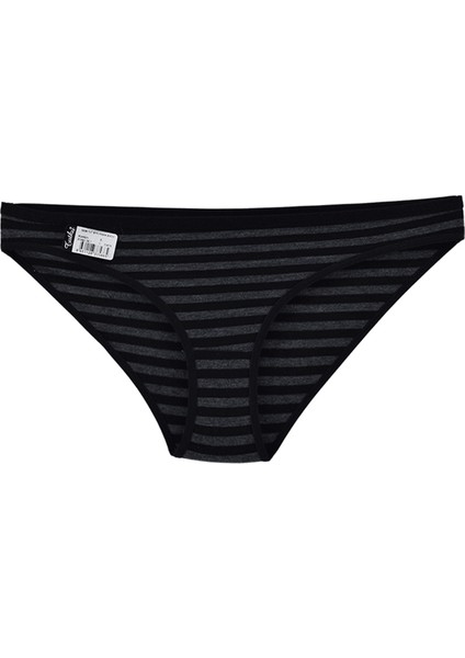 0538 Irmak 6'lı Paket Çizgili Elastan Bayan Bikini Külot