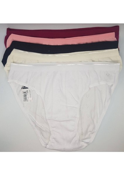 0679 Jakarlı 6'lı Paket Elastan Bayan Bikini Külot