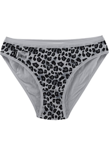 0740 6'lı Paket Leopar Elastan Bayan Bikini Külot modelleri