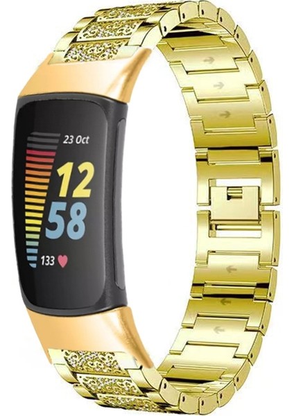 Fitbit Charge 5 Için Elmas Paslanmaz Çelik Kordonlu Saat Siyah (Yurt Dışından) fiyatları