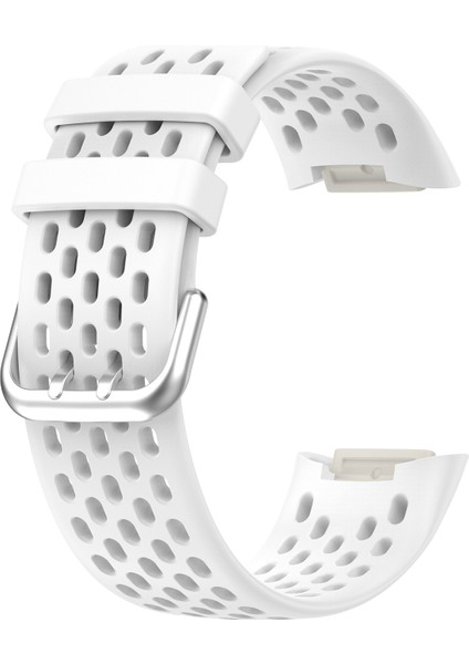 Fitbit Charge 5 Için Monokromatik Silika Jel Nefes Alabilir Kayış Beyaz (Yurt Dışından)