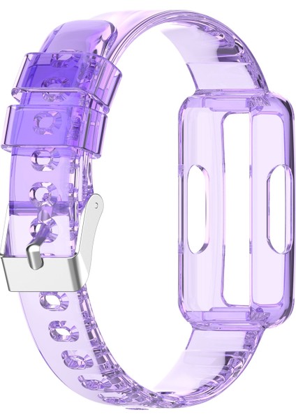 Fitbit Ace 2 Için Şeffaf Silikon Entegre Saat Kayışı Şeffaf Pembe (Yurt Dışından)