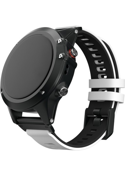 Garmin Fenix ​​6 Için Silikon Kayış Siyah Beyaz (Yurt Dışından) modelleri