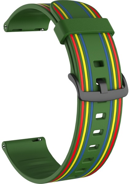 22 Mm Silikon Kordonlu Saat Yeşil Ordu (Yurt Dışından)