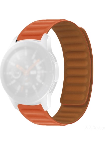 Amazfit Gtr 42Mm Için Silikon Manyetik Saat Kayışı Turuncu Kırmızı (Yurt Dışından)