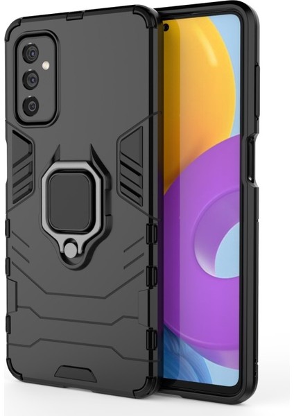 Galaxy M52 5g Için Halkalı Standlı Sert Pc + Esnek Yumuşak Tpu Çift Katmanlı Koruyucu Telefon Kılıfı - Siyah (Yurt Dışından) fiyatları